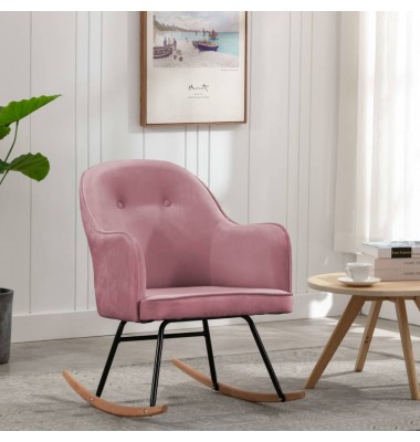  Supama kėdė, rožinės spalvos, aksomas  - Supamos kėdės - 1