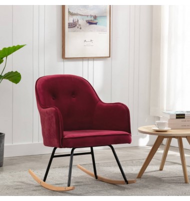  Supama kėdė, raudonojo vyno spalvos, aksomas - Supamos kėdės - 1