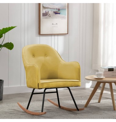  Supama kėdė, garstyčių geltonos spalvos, aksomas - Supamos kėdės - 1