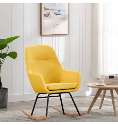  Supama kėdė, garstyčių geltonos spalvos, audinys - Supamos kėdės - 1