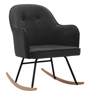 Supama kėdė, tamsiai pilkos spalvos, aksomas - Supamos kėdės - 1