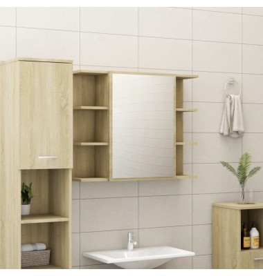  Vonios kambario spintelė, ąžuolo spalvos, 80x20,5x64cm, MDP - Vonios spintelės, veidrodžiai - 1