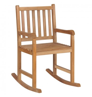  Supama kėdė su vyno raudona pagalvėle, tikmedžio masyvas - Supamos kėdės - 2