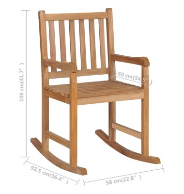  Supama kėdė su vyno raudona pagalvėle, tikmedžio masyvas - Supamos kėdės - 8