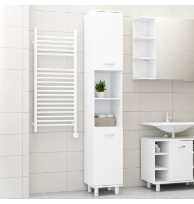 Vonios kambario spintelė, baltos spalvos, 30x30x179cm, MDP - Vonios spintelės, veidrodžiai - 1