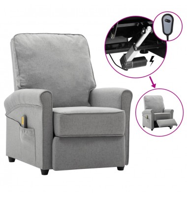  Elektrinis atlošiamas masažinis krėslas, pilkas, audinys - Masažiniai krėslai - 1