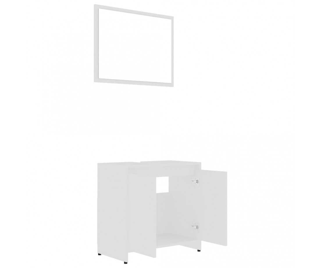  Vonios kambario baldų komplektas, baltos spalvos, MDP