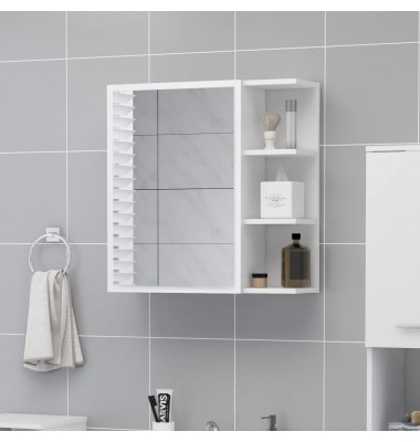  Veidrodinė vonios kambario spintelė, balta, 62,5x20,5x64cm, MDP - Vonios spintelės, veidrodžiai - 1