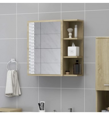  Veidrodinė vonios spintelė, ąžuolo, 62,5x20,5x64cm, MDP - Vonios spintelės, veidrodžiai - 1