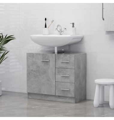 Spintelė praustuvui, betono pilkos spalvos, 63x30x54cm, MDP - Vonios spintelės, veidrodžiai - 1