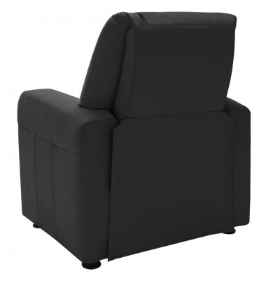 Vaikiškas atlošiamas krėslas, juodos spalvos, dirbtinė oda - Sofos, Foteliai - 7