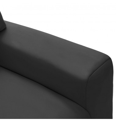 Vaikiškas atlošiamas krėslas, juodos spalvos, dirbtinė oda - Sofos, Foteliai - 8