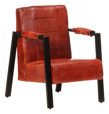  Krėslas, tamsiai rudos spalvos, 60x80x87cm, tikra ožkos oda - Foteliai, krėslai - 1