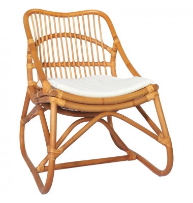  Kėdė, šviesiai rudos spalvos, ratanas ir linas  - Foteliai, krėslai - 1