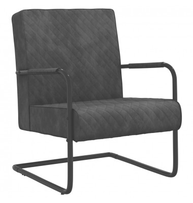  Gembinė kėdė, tamsiai pilkos spalvos, aksomas - Foteliai, krėslai - 1