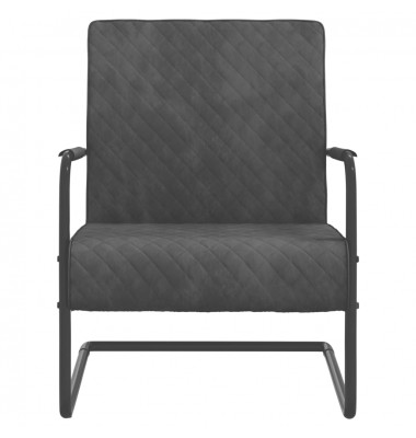  Gembinė kėdė, tamsiai pilkos spalvos, aksomas - Foteliai, krėslai - 2
