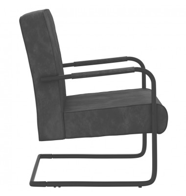  Gembinė kėdė, tamsiai pilkos spalvos, aksomas - Foteliai, krėslai - 3