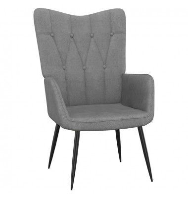  Poilsio kėdė, tamsiai pilkos spalvos, audinys - Foteliai, krėslai - 1
