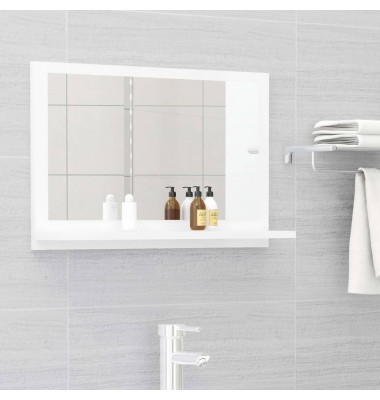  Vonios kambario veidrodis, baltas, 60x10,5x37cm, MDP, blizgus - Vonios spintelės, veidrodžiai - 1