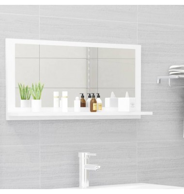  Vonios kambario veidrodis, baltas, 80x10,5x37cm, MDP, blizgus - Vonios spintelės, veidrodžiai - 1