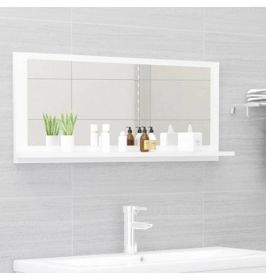  Vonios kambario veidrodis, baltas, 90x10,5x37cm, MDP, blizgus - Vonios spintelės, veidrodžiai - 1