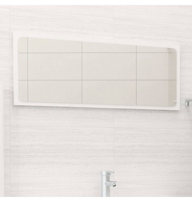  Vonios kambario veidrodis, baltas, 90x1,5x37cm, MDP, blizgus - Vonios spintelės, veidrodžiai - 1