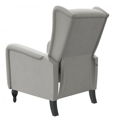 Atlošiamas masažinis krėslas, šviesiai pilkos spalvos, aksomas - Masažiniai krėslai - 5