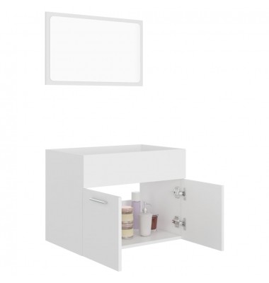  Vonios kambario baldų komplektas, 2 dalių, baltos spalvos, MDP - Vonios baldų komplektai - 4
