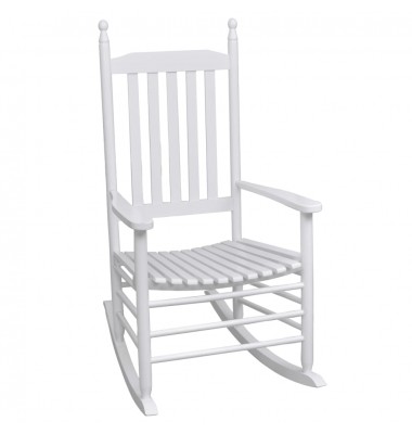  Supama kėdė su išlenkta sėdyne, balta, medinė - Supamos kėdės - 1