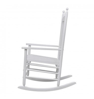  Supama kėdė su išlenkta sėdyne, balta, medinė - Supamos kėdės - 2