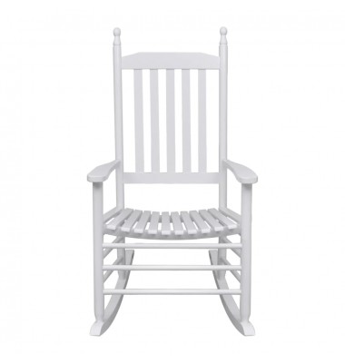  Supama kėdė su išlenkta sėdyne, balta, medinė - Supamos kėdės - 4
