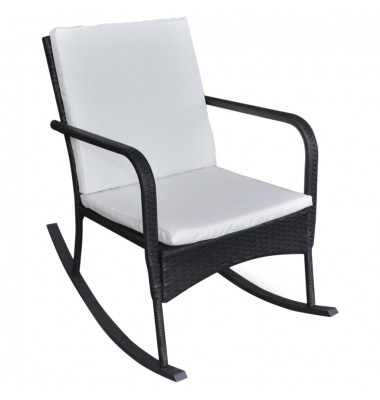 Supamoji lauko kėdė, juoda, sintetinis ratanas - Lauko kėdės - 1