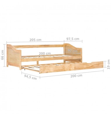 Ištraukiamos sofos-lovos rėmas, 90x200cm, pušies mediena - Lovos - 8
