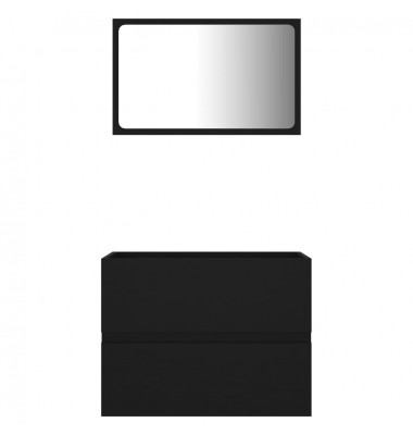  Vonios kambario baldų komplektas, 2 dalių, juodos spalvos, MDP - Vonios baldų komplektai - 7