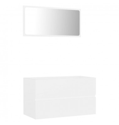  Vonios kambario baldų komplektas, 2 dalių, baltos spalvos, MDP - Vonios baldų komplektai - 2