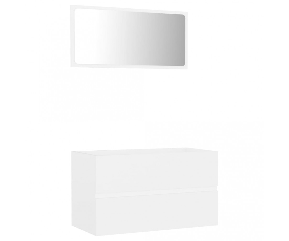  Vonios kambario baldų komplektas, 2 dalių, baltos spalvos, MDP - Vonios baldų komplektai - 2