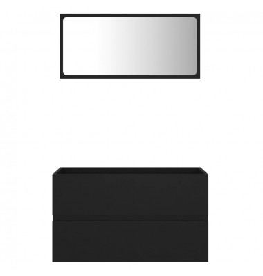  Vonios kambario baldų komplektas, 2 dalių, juodos spalvos, MDP - Vonios baldų komplektai - 6