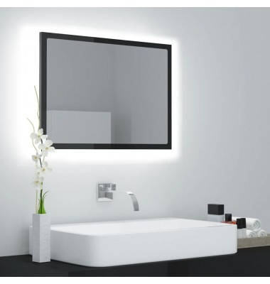  Vonios veidrodis su LED apšvietimu, pilkas, 60x8,5x37cm, MDP - Vonios spintelės, veidrodžiai - 1