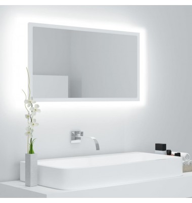  Vonios veidrodis LED, baltas, 80x8,5x37cm, MDP, ypač blizgus - Vonios spintelės, veidrodžiai - 1