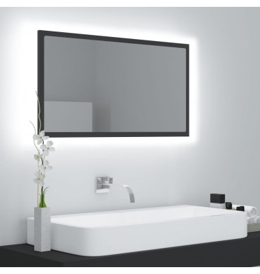  Vonios veidrodis LED, pilkas, 80x8,5x37cm, MDP, ypač blizgus - Vonios spintelės, veidrodžiai - 1