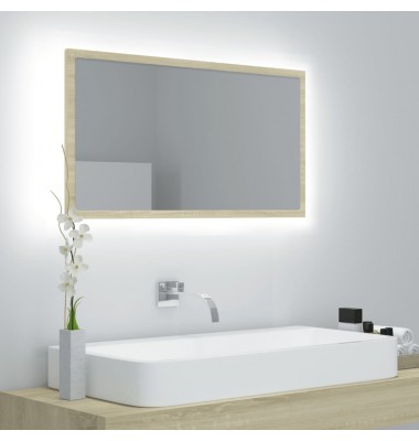  Vonios kambario veidrodis, ąžuolo spalvos, 80x8,5x37cm, MDP - Vonios spintelės, veidrodžiai - 1