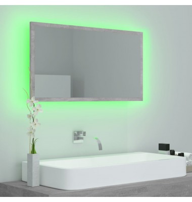  Vonios veidrodis LED, pilkas, 80x8,5x37cm, MDP, ypač blizgus - Vonios spintelės, veidrodžiai - 4