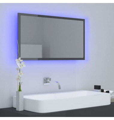  Vonios veidrodis LED, pilkas, 80x8,5x37cm, MDP, blizgus - Vonios spintelės, veidrodžiai - 3