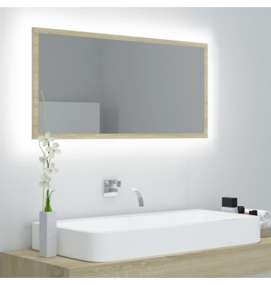  Vonios kambario veidrodis, ąžuolo spalvos, 90x8,5x37cm, MDP - Vonios spintelės, veidrodžiai - 1