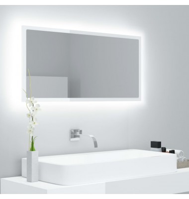  Vonios kambario veidrodis, baltas, 90x8,5x37cm, MDP, blizgus - Vonios spintelės, veidrodžiai - 1