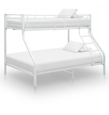 Dviaukštės lovos rėmas, baltas, 140x200cm/90x200cm, metalas - Dviaukštės lovos - 1