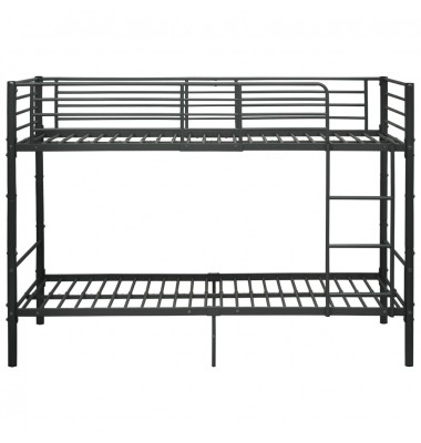 Dviaukštė lova, juodos spalvos, 90x200cm, metalas - Dviaukštės lovos - 3