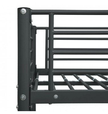 Dviaukštė lova, juodos spalvos, 90x200cm, metalas - Dviaukštės lovos - 5