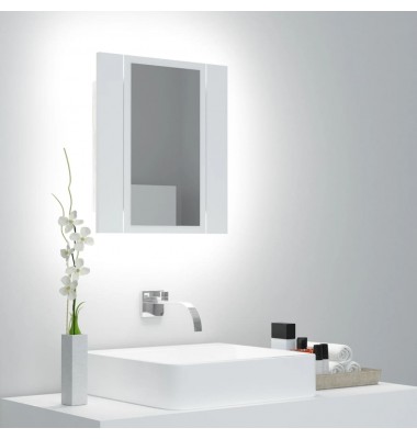  Veidrodinė vonios spintelė su LED apšvietimu, balta, 40x12x45cm - Vonios spintelės, veidrodžiai - 1
