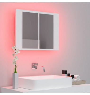  Veidrodinė vonios spintelė su LED apšvietimu, balta, 60x12x45cm - Vonios spintelės, veidrodžiai - 5